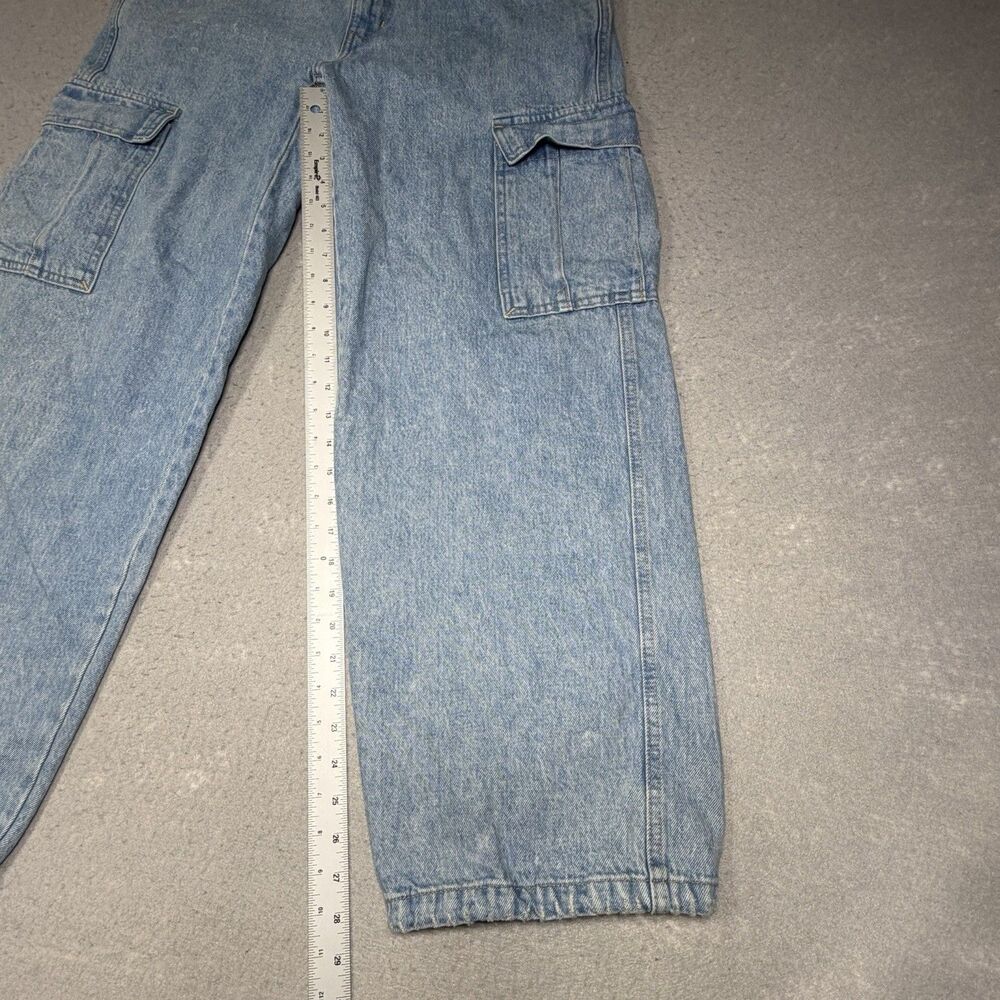Levis 94 Baggy Cargo Jeans Women 30 Fits 32x39 Light Wash Wide Leg Utility Denim - Picture 7 of 16